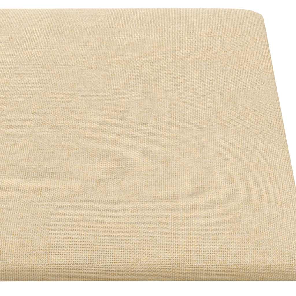 Pannelli Murali 12 pz Crema 90x15 cm Tessuto 3,24 m²