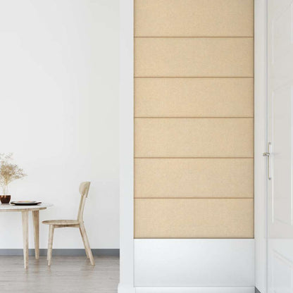 Pannelli Murali 12 pz Crema 90x15 cm Tessuto 3,24 m²