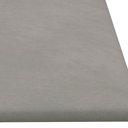 Pannelli Murali 12 pz Grigio Chiaro 90x30 cm Velluto 3,24 m²