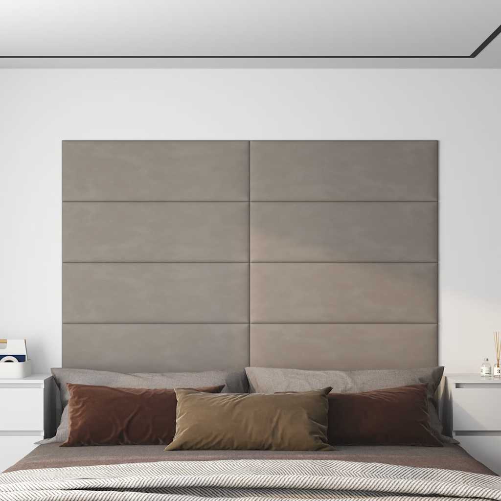 Pannelli Murali 12 pz Grigio Chiaro 90x30 cm Velluto 3,24 m²