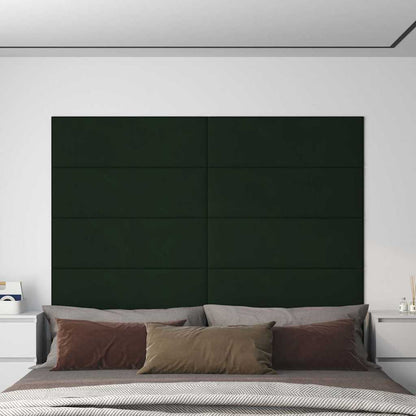 Pannelli Murali 12 pz Verde Scuro 90x30 cm Velluto 3,24 m²