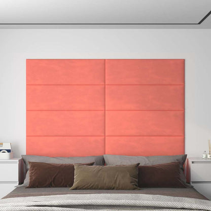Pannelli Murali 12 pz Rosa 90x30 cm Velluto 3,24 m² - homemem39