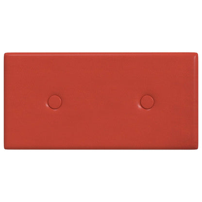 Testiera da Parete 12 pcs Rosso 30 x 15 cm Pelle Sintetica | homemem39