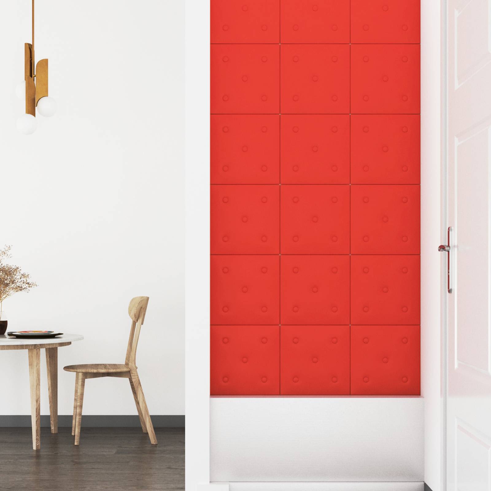 Testiera da Parete 12 pcs Rosso 30 x 30 cm Pelle Sintetica | homemem39