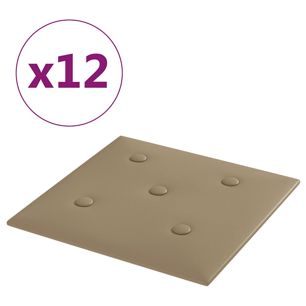 Pannelli Murali 12 pz Cappuccino 30x30 cm Similpelle 1,08 m² - homemem39