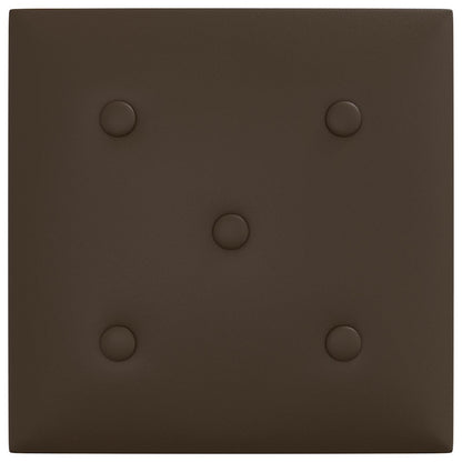Testiera da Parete 12 pcs Marrone 30 x 30 cm Pelle Sintetica