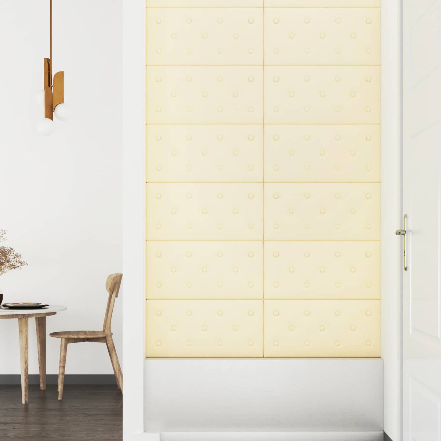 Testiera da Parete 12 pcs Crema 60 x 30 cm Pelle Sintetica | homemem39