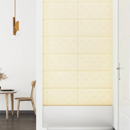 Testiera da Parete 12 pcs Crema 60 x 30 cm Pelle Sintetica | homemem39