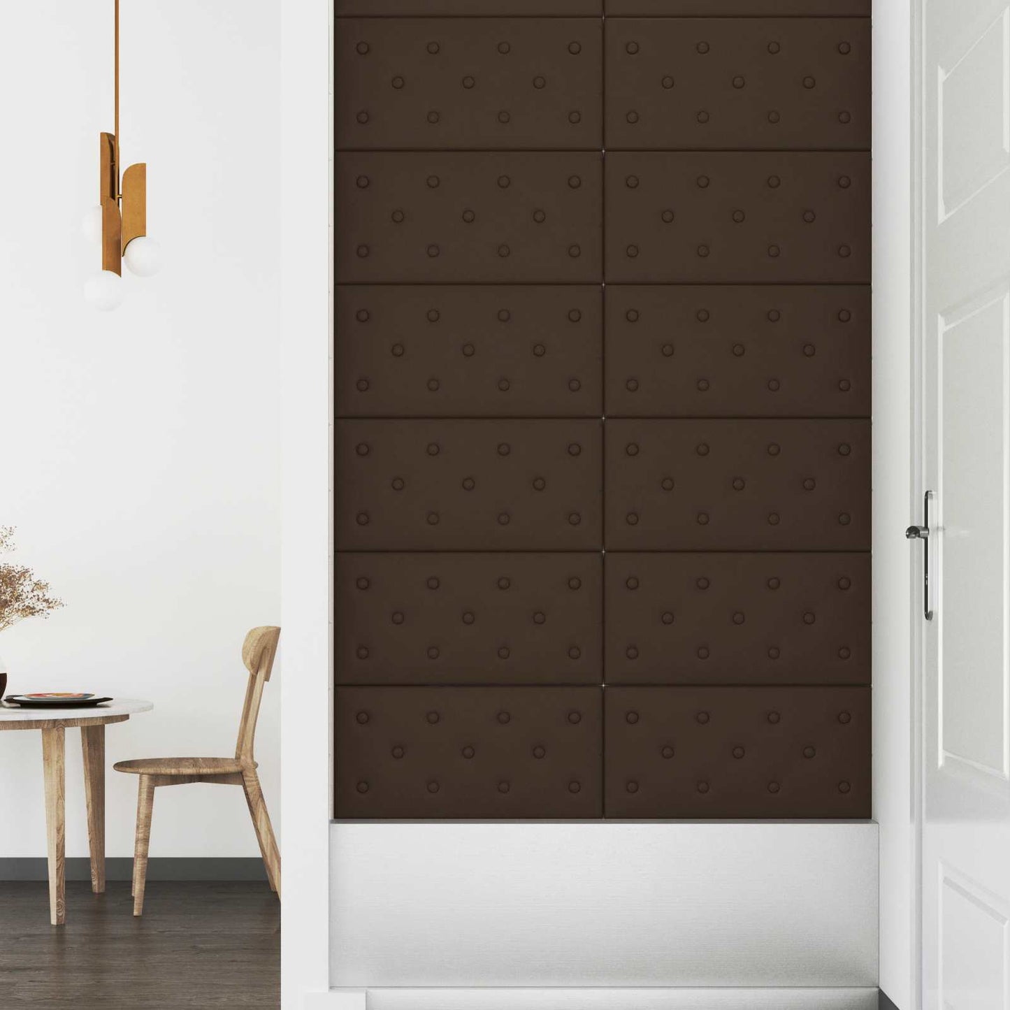 Testiera da Parete 12 pcs Marrone 60 x 30 cm Pelle Sintetica | homemem39