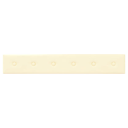 Testiera da Parete 12 pcs Crema 90 x 15 cm Pelle Sintetica | homemem39