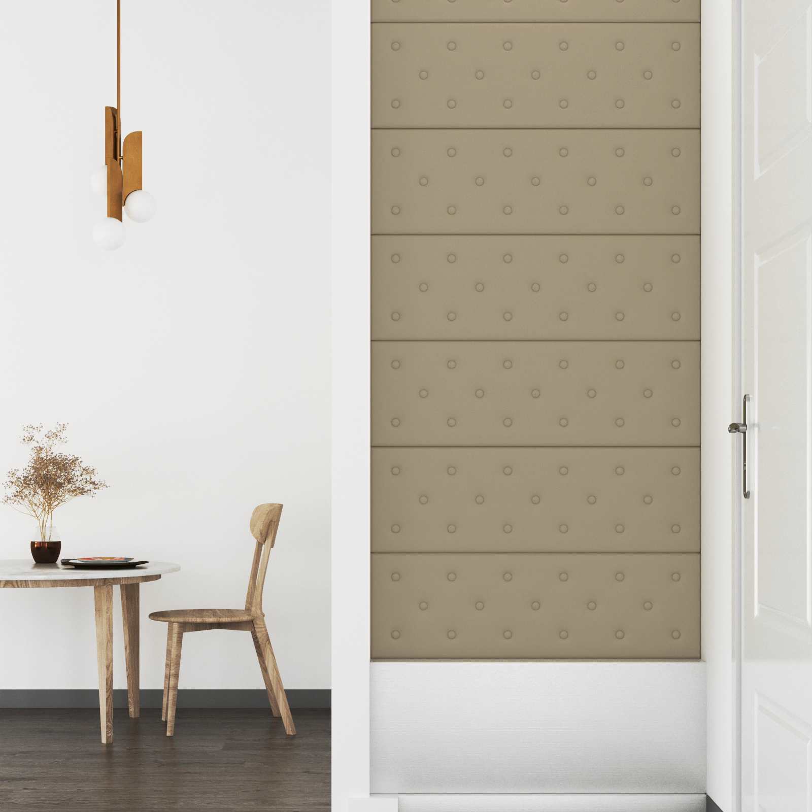 Testiera da Parete 12 pcs Cappuccino 90 x 30 cm Pelle Sintetica | homemem39