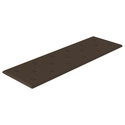 Testiera da Parete 12 pcs Marrone 90 x 30 cm Pelle Sintetica | homemem39