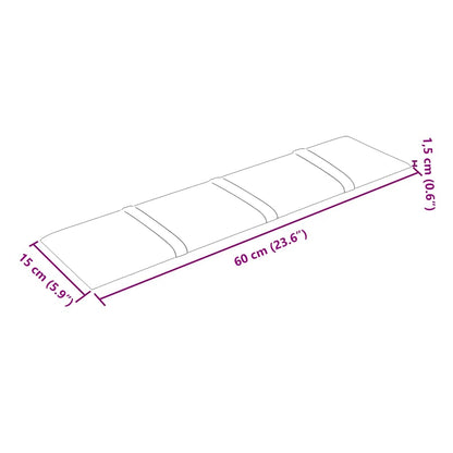 Pannelli Murali 12 pz Marroni 60x15 cm Velluto 1,08 m²