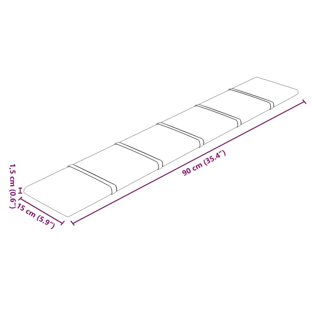 Pannelli Murali 12 pz Rosa 90x15 cm Velluto 1,62 m² - homemem39