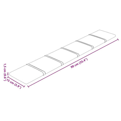 Pannelli Murali 12 pz Rosa 90x15 cm Velluto 1,62 m² - homemem39