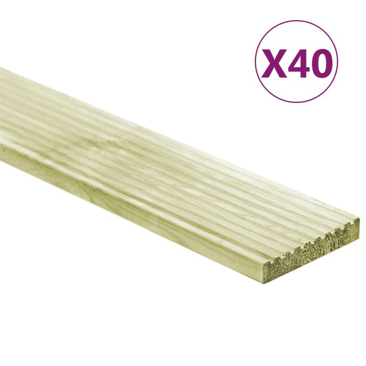 Tavole Pavimento 40 pz 5,8 m² 1m Legno Massello Pino Impregnato - homemem39