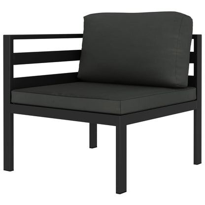 Set Divani da Giardino 5 pz con Cuscini in Alluminio Antracite | homemem39