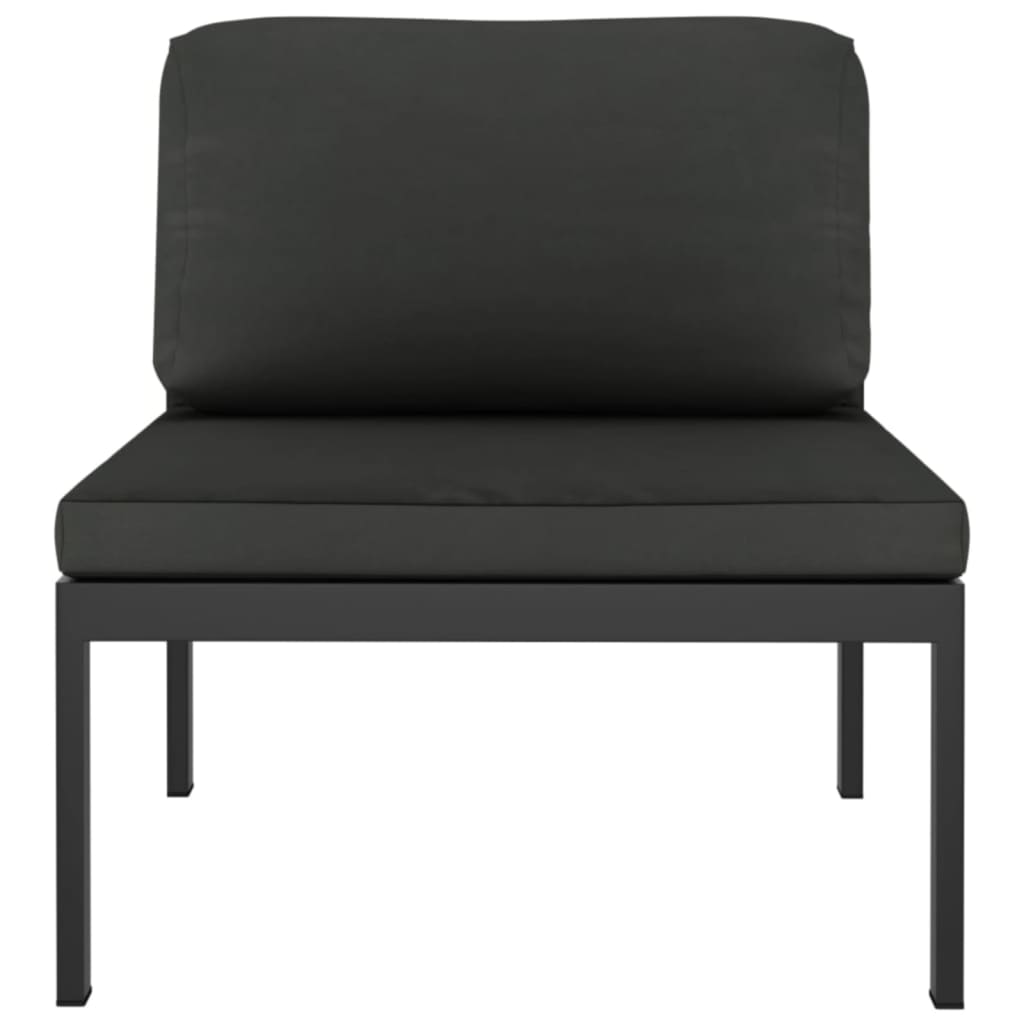 Set Divani da Giardino 4 pz con Cuscini in Alluminio Antracite | homemem39