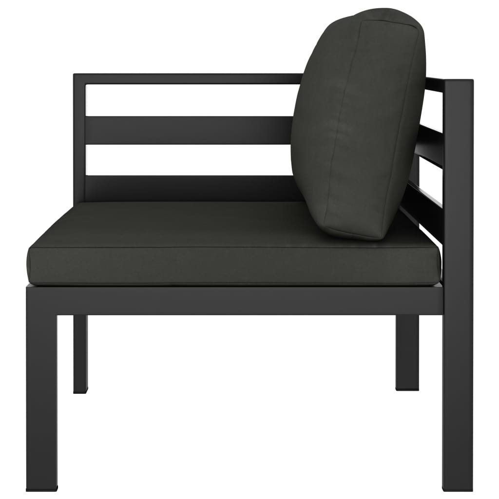 Set Divani da Giardino 5 pz con Cuscini in Alluminio Antracite | homemem39
