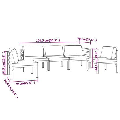 Set Divani da Giardino 5 pz con Cuscini in Alluminio Antracite | homemem39