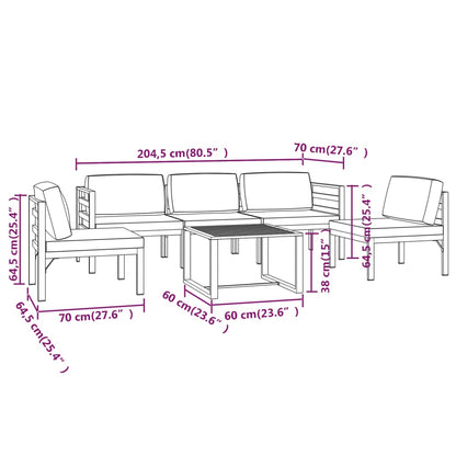 Set Divani da Giardino 6 pz con Cuscini in Alluminio Antracite | homemem39