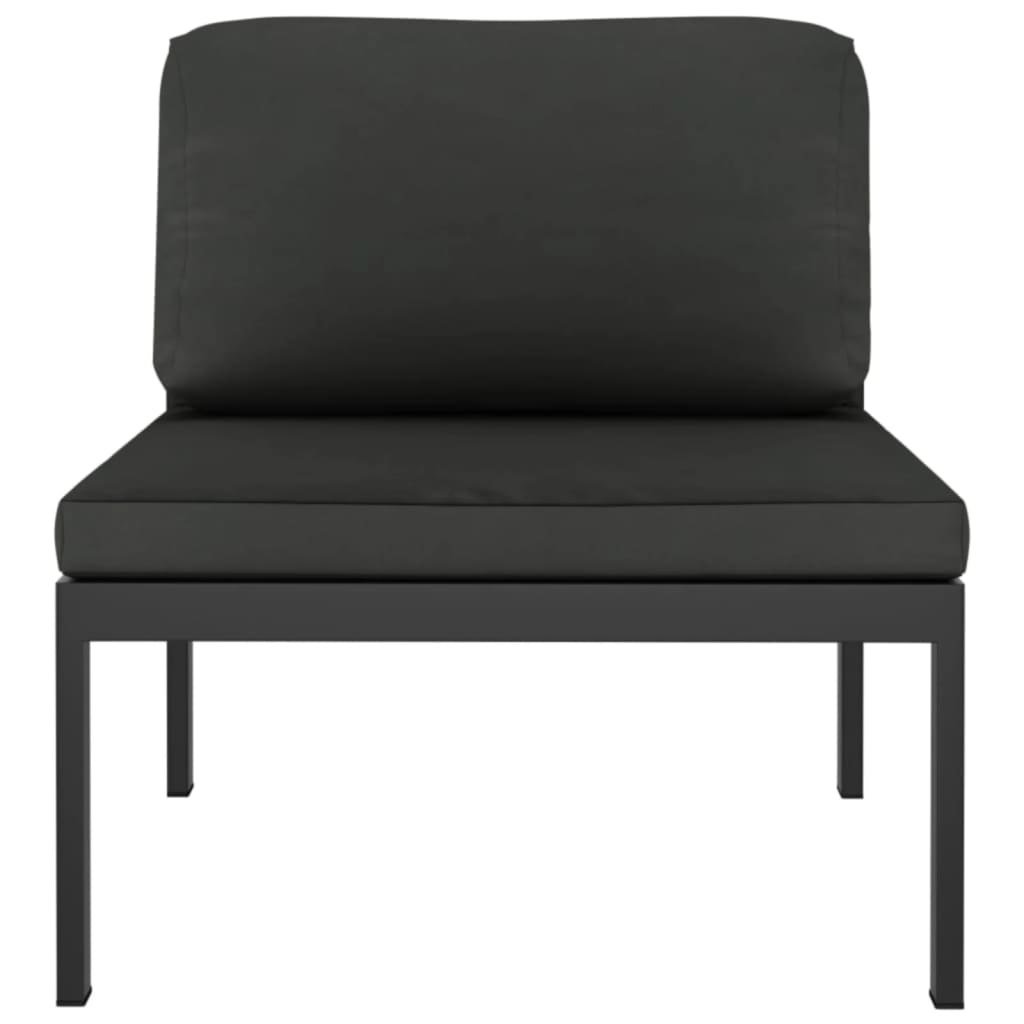 Set Divani da Giardino 7 pz con Cuscini in Alluminio Antracite | homemem39