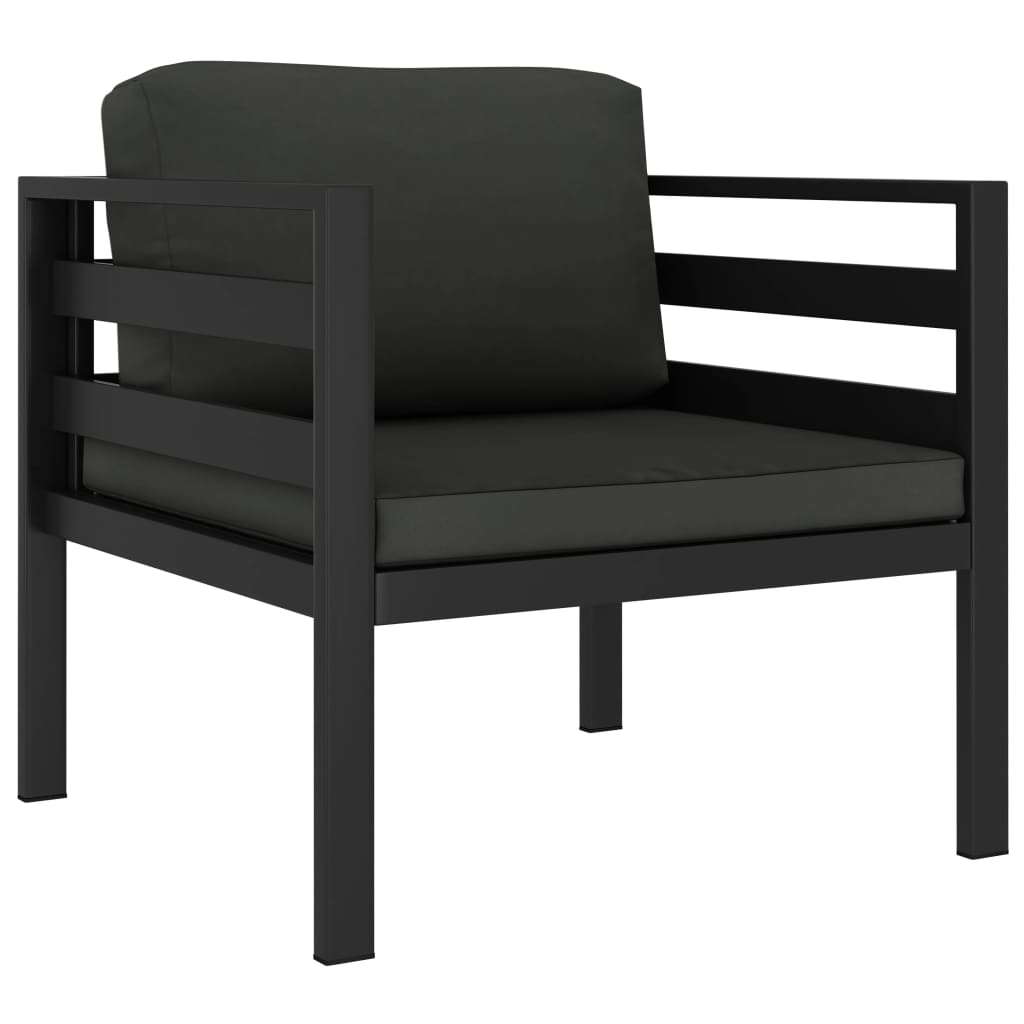 Set Divani da Giardino 7 pz con Cuscini in Alluminio Antracite | homemem39