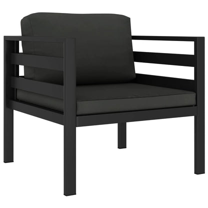 Set Divani da Giardino 7 pz con Cuscini in Alluminio Antracite | homemem39