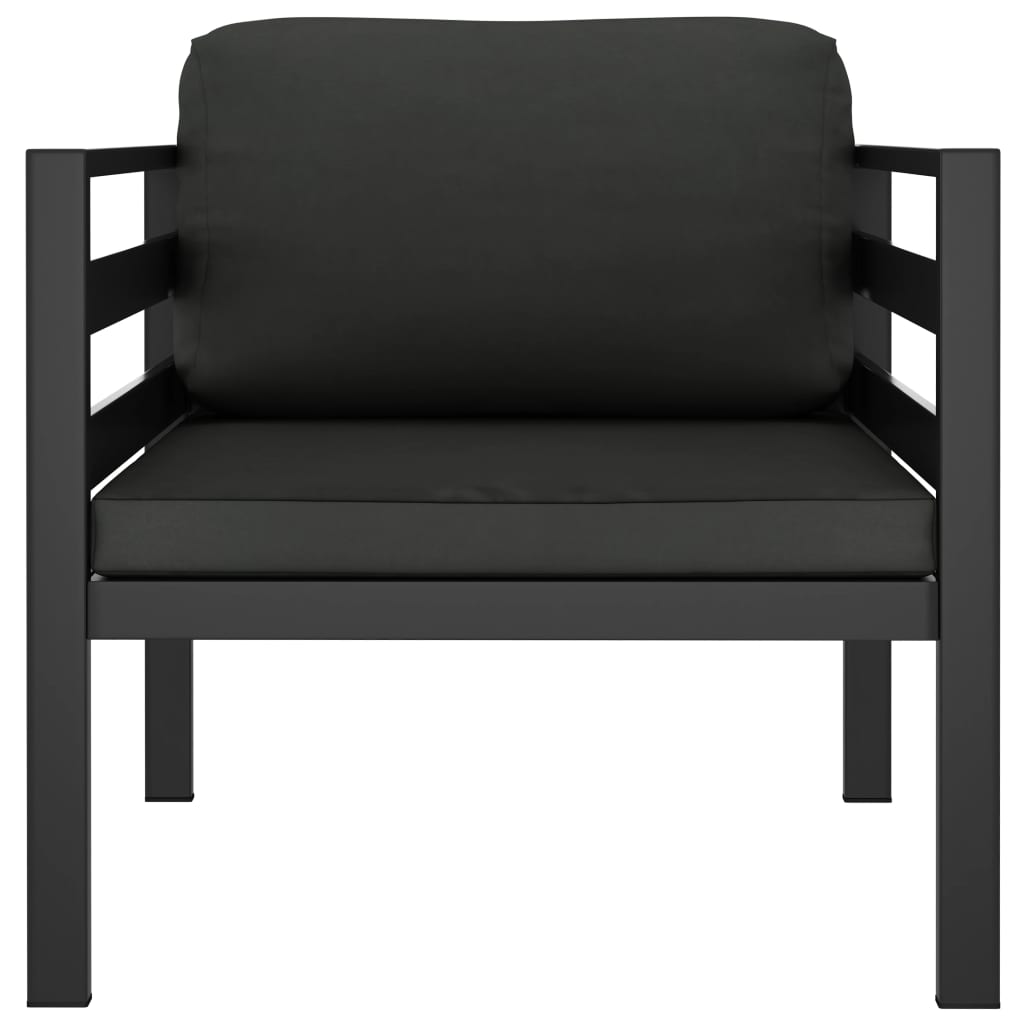 Set Divani da Giardino 7 pz con Cuscini in Alluminio Antracite | homemem39