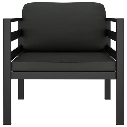 Set Divani da Giardino 7 pz con Cuscini in Alluminio Antracite | homemem39