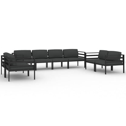Set Divani da Giardino 8 pz con Cuscini in Alluminio Antracite | homemem39