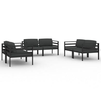 Set Divani da Giardino 6 pz con Cuscini in Alluminio Antracite | homemem39