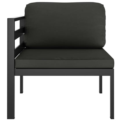 Set Divani da Giardino 6 pz con Cuscini in Alluminio Antracite | homemem39