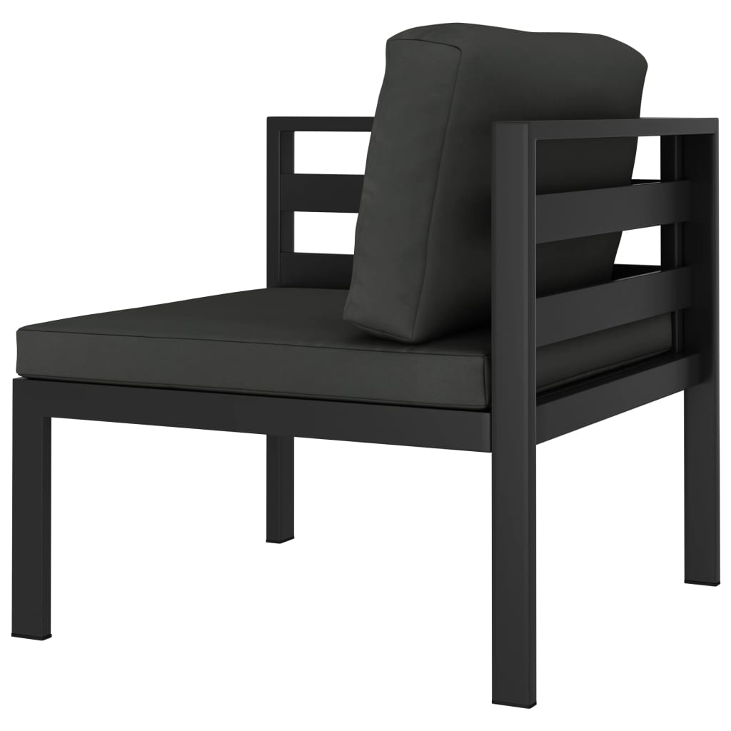 Set Divani da Giardino 6 pz con Cuscini in Alluminio Antracite | homemem39