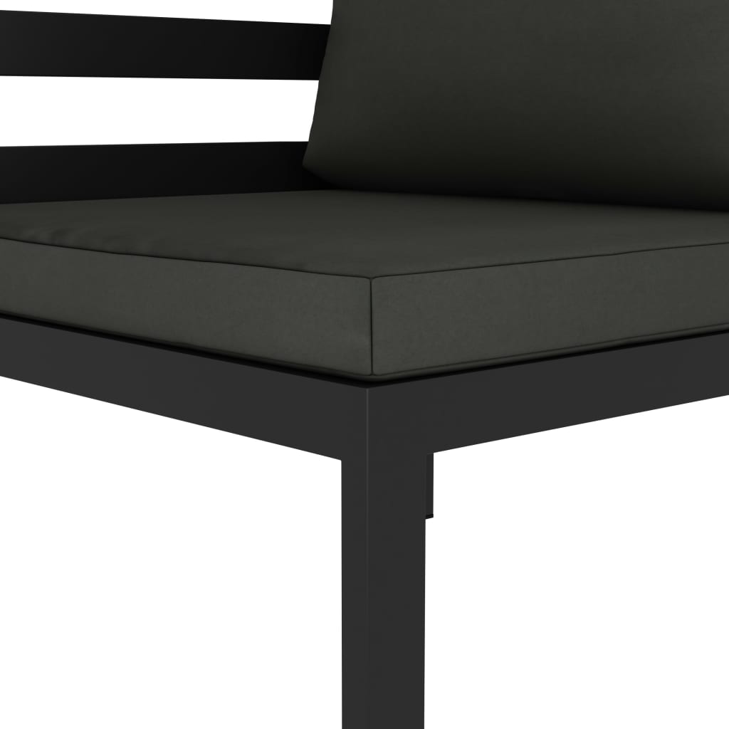 Set Divani da Giardino 6 pz con Cuscini in Alluminio Antracite | homemem39