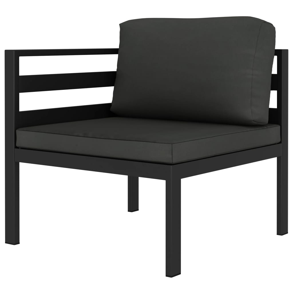 Set Divani da Giardino 7 pz con Cuscini in Alluminio Antracite | homemem39