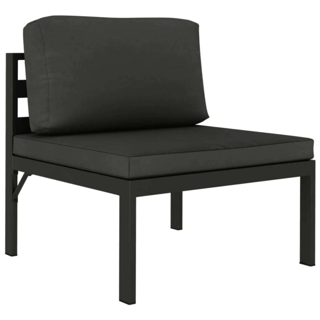 Set Divani da Giardino 9 pz con Cuscini in Alluminio Antracite | homemem39