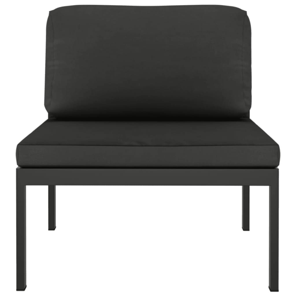 Set Divani da Giardino 9 pz con Cuscini in Alluminio Antracite | homemem39