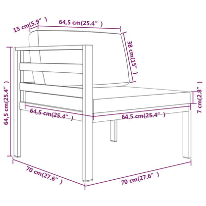 Set Divani da Giardino 9 pz con Cuscini in Alluminio Antracite | homemem39