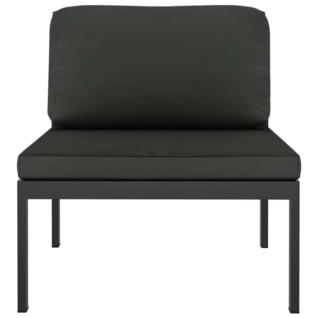 Set Divani da Giardino 9 pz con Cuscini in Alluminio Antracite