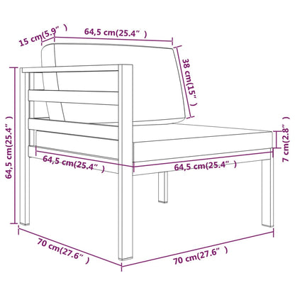 Set Divani da Giardino 9 pz con Cuscini in Alluminio Antracite | homemem39