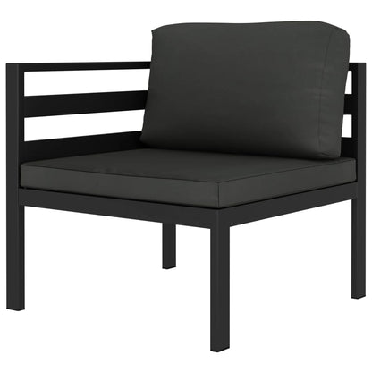 Set Divani da Giardino 10 pz con Cuscini in Alluminio Antracite | homemem39