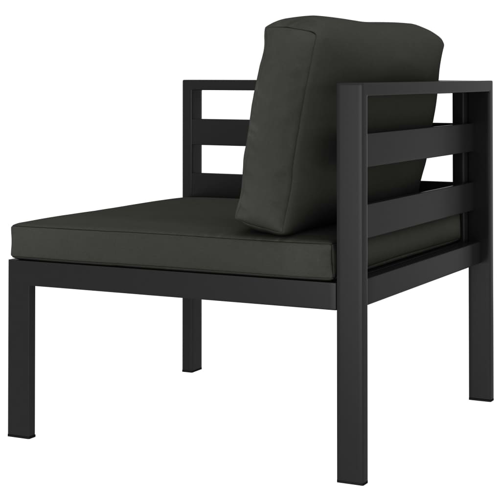 Set Divani da Giardino 8 pz con Cuscini in Alluminio Antracite | homemem39