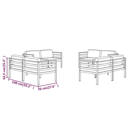 Set Divani da Giardino 8 pz con Cuscini in Alluminio Antracite | homemem39