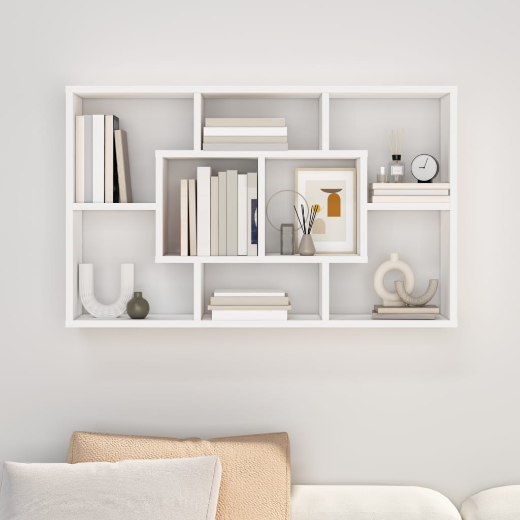 Scaffale a Parete Bianco 85x16x52,5 cm in Legno Multistrato - homemem39