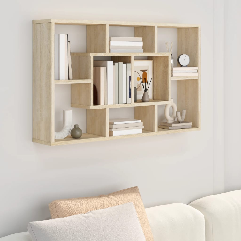 Mensola a Muro Rovere Sonoma 85x16x52,5 cm in Legno Multistrato - homemem39