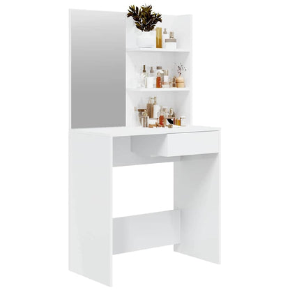 Toeletta con Specchio Bianco lucido 74,5x40x141 cm | homemem39