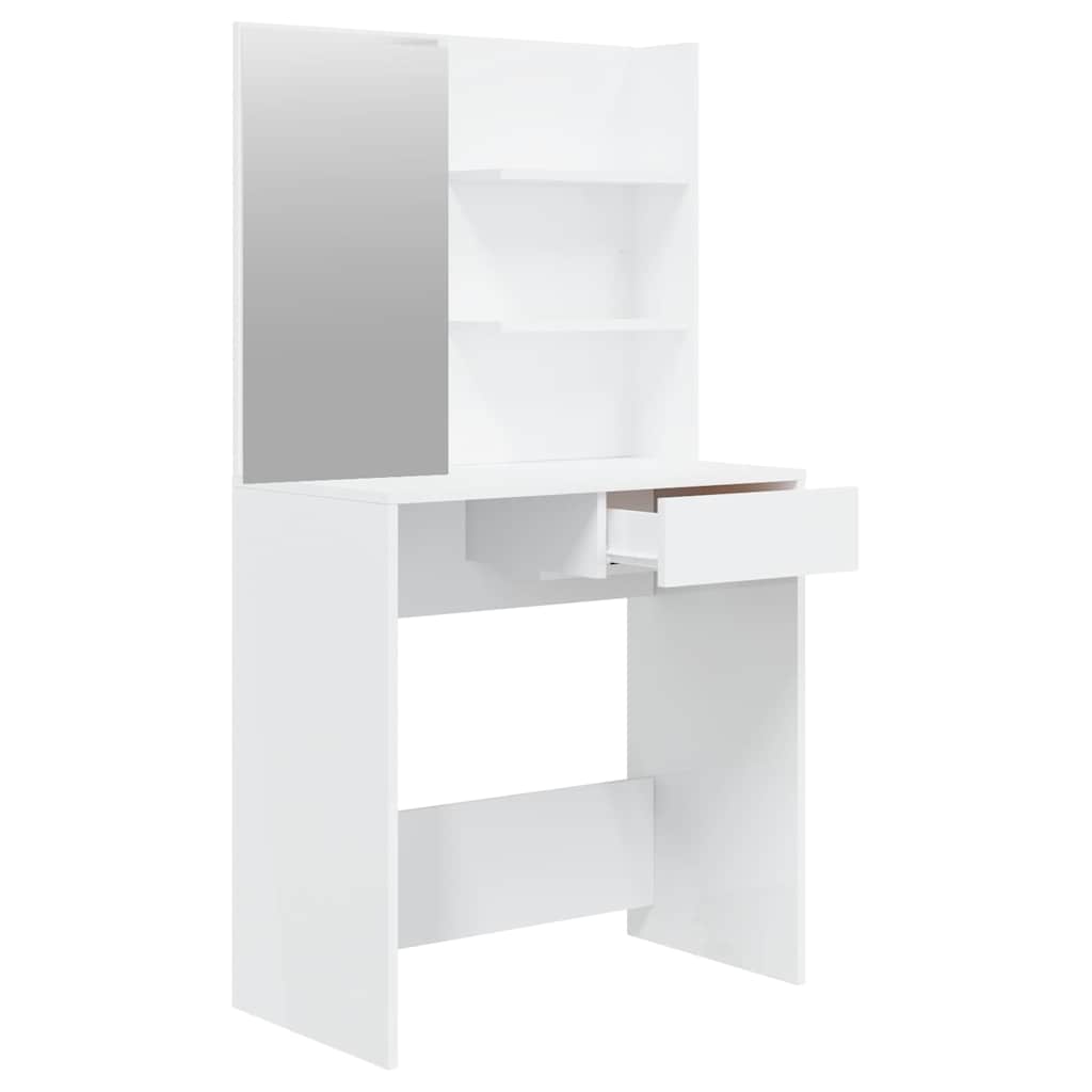Toeletta con Specchio Bianco lucido 74,5x40x141 cm | homemem39