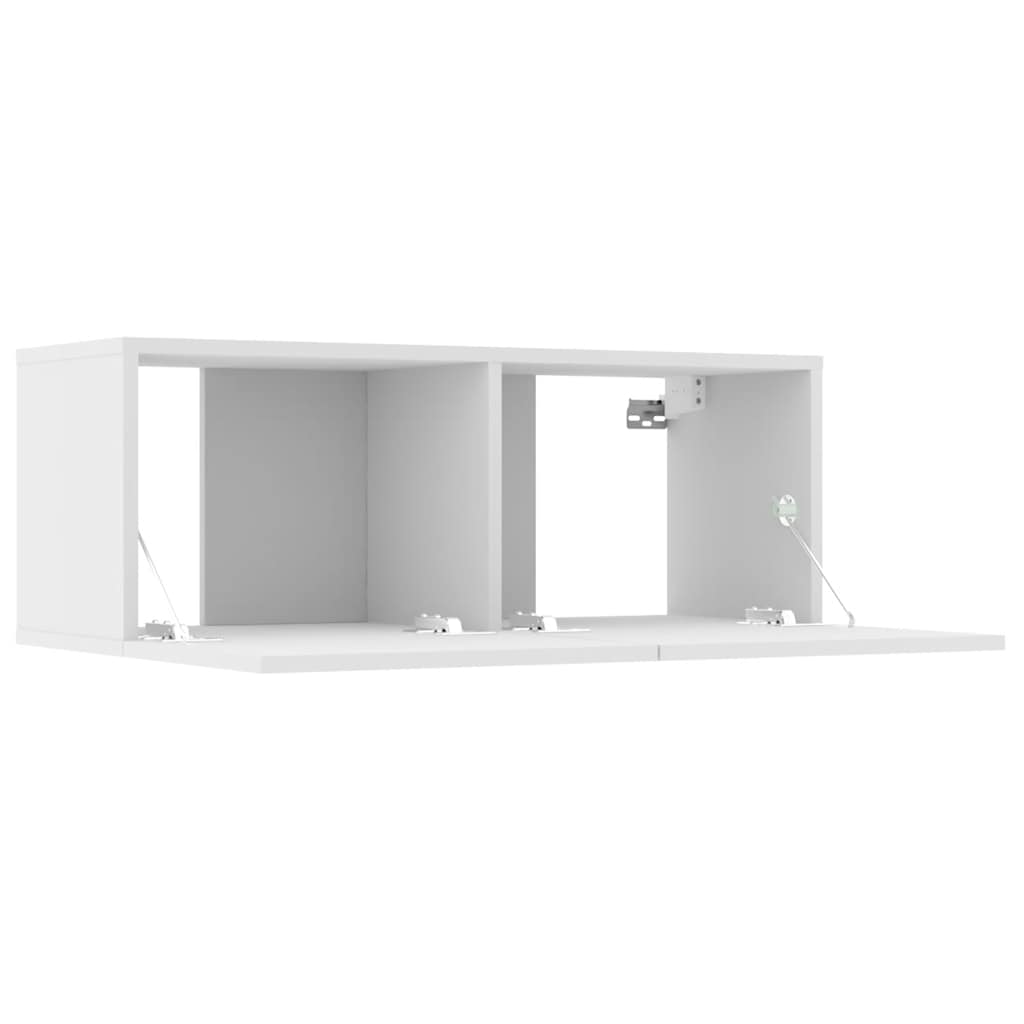 Mobili TV 2 pz Bianchi 80x30x30 cm in Legno Multistrato - homemem39