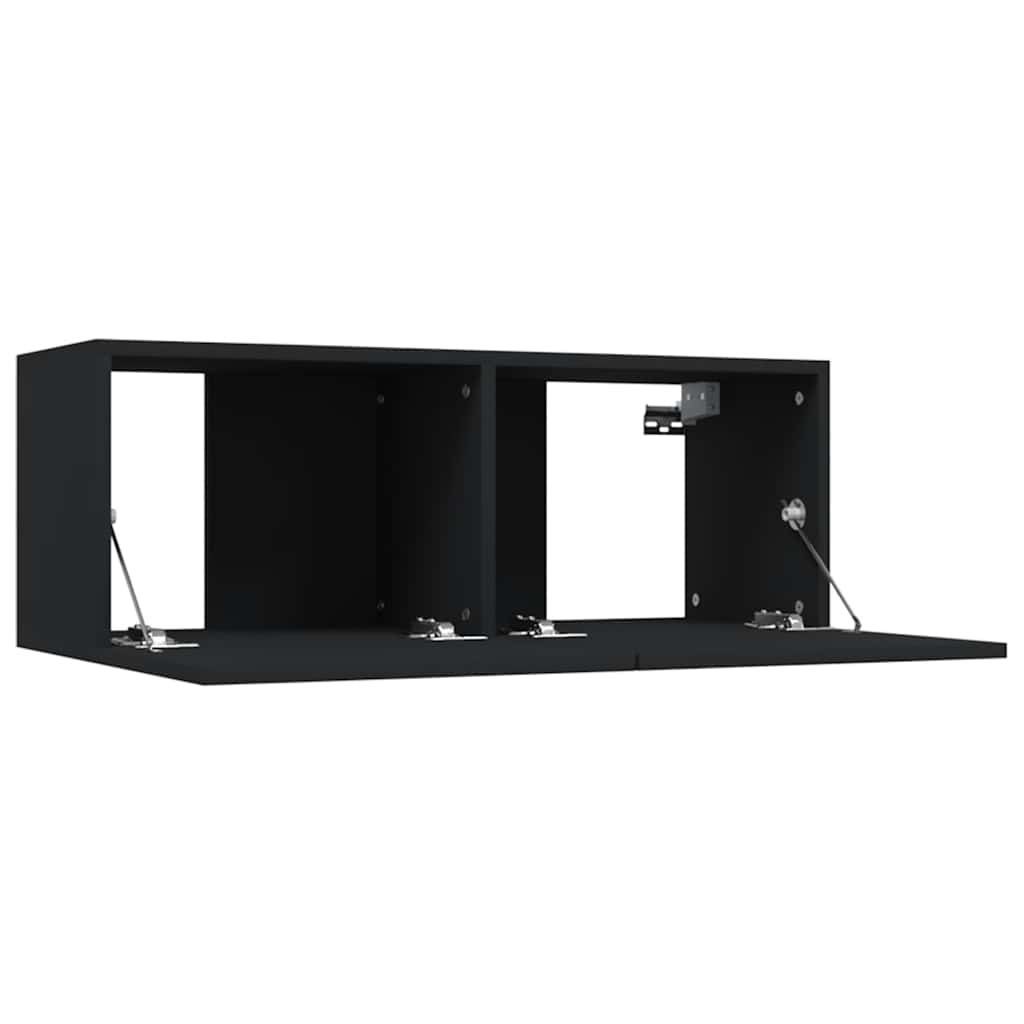 Mobili Porta TV 2 pz Neri 80x30x30 cm in Legno Multistrato - homemem39